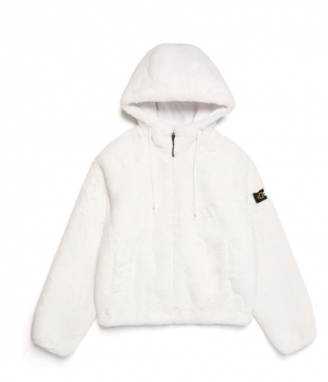 페이크퍼 후드 집업 WHITE N244UFJ100