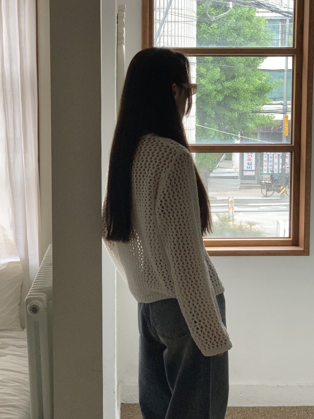 여름원단 스카시 집업 니트